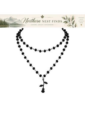 Sacina Layered Gothic Black Rose Choker Necklace Zinc Alloy Stainless Steel